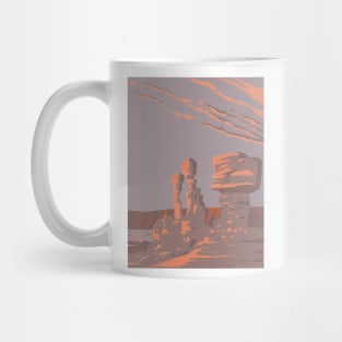 Rock Formations Ischigualasto Provincial Park in San Juan Province Argentina WPA Art Deco Poster Mug